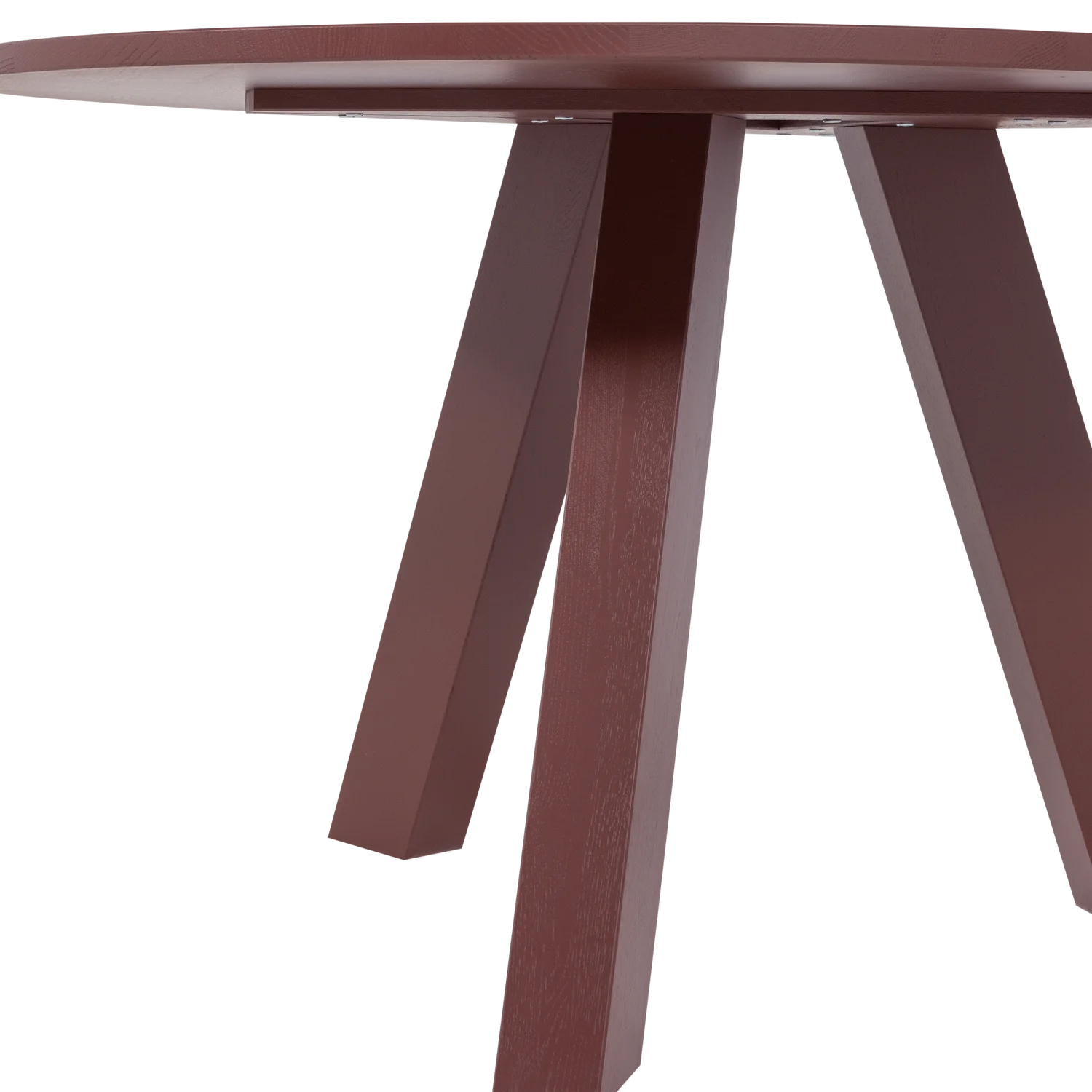 Esstisch RHONDA rund Ø 129 cm Eiche burgunderrot Tisch