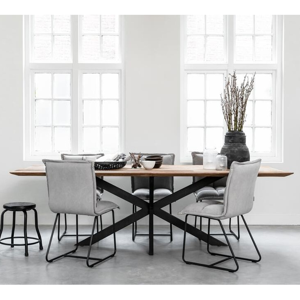 DTP HOME Esstisch Curves 210 x 100 cm Teakholz Metall
