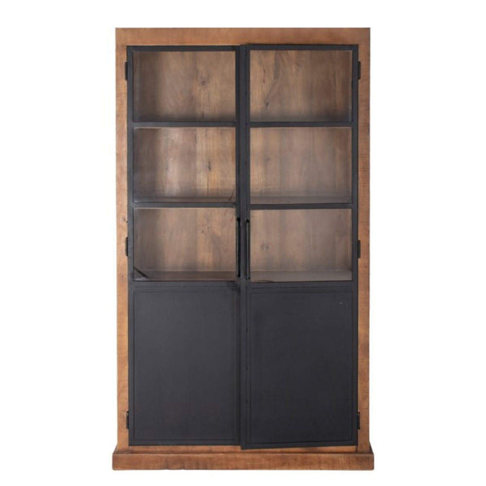 Vitrinenschrank Havard H 200 cm Vitrine Mangoholz