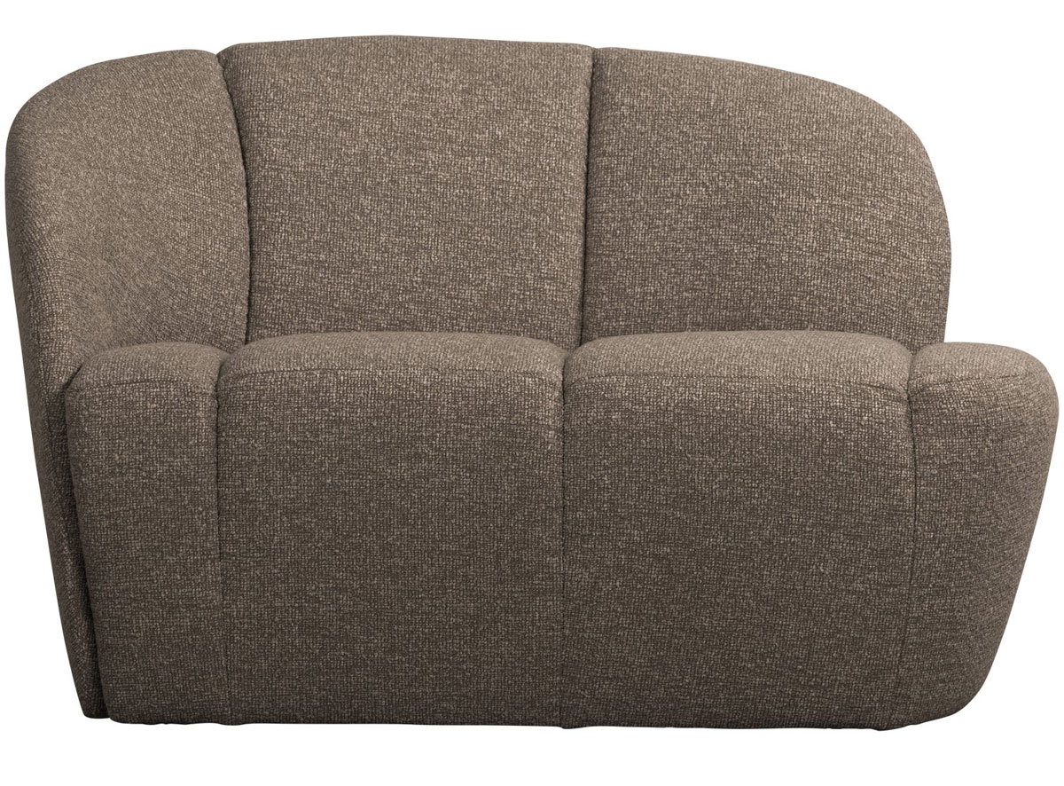 woood 2 Sitzer Sofa Bank MOJO links Bouclé braun melange