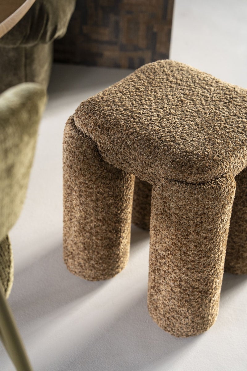 Pouf Omla H 47 cm senffarben Hocker Sitzhocker