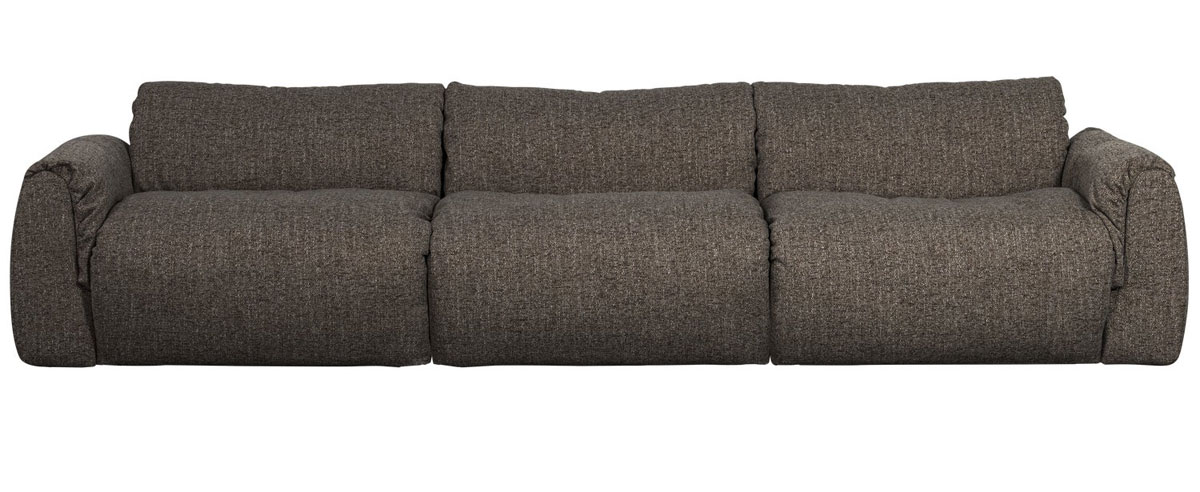 woood 3 Sitzer Sofa BAGGY Webstoff warmgrau melange