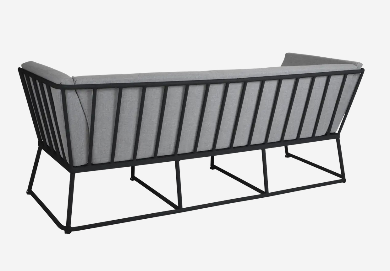 Design Gartenbank Bank VENICE 3-Sitzer schwarz