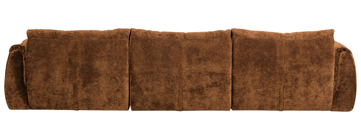woood 3 Sitzer Sofa BAGGY 3D Chenille mittelbraun Couch