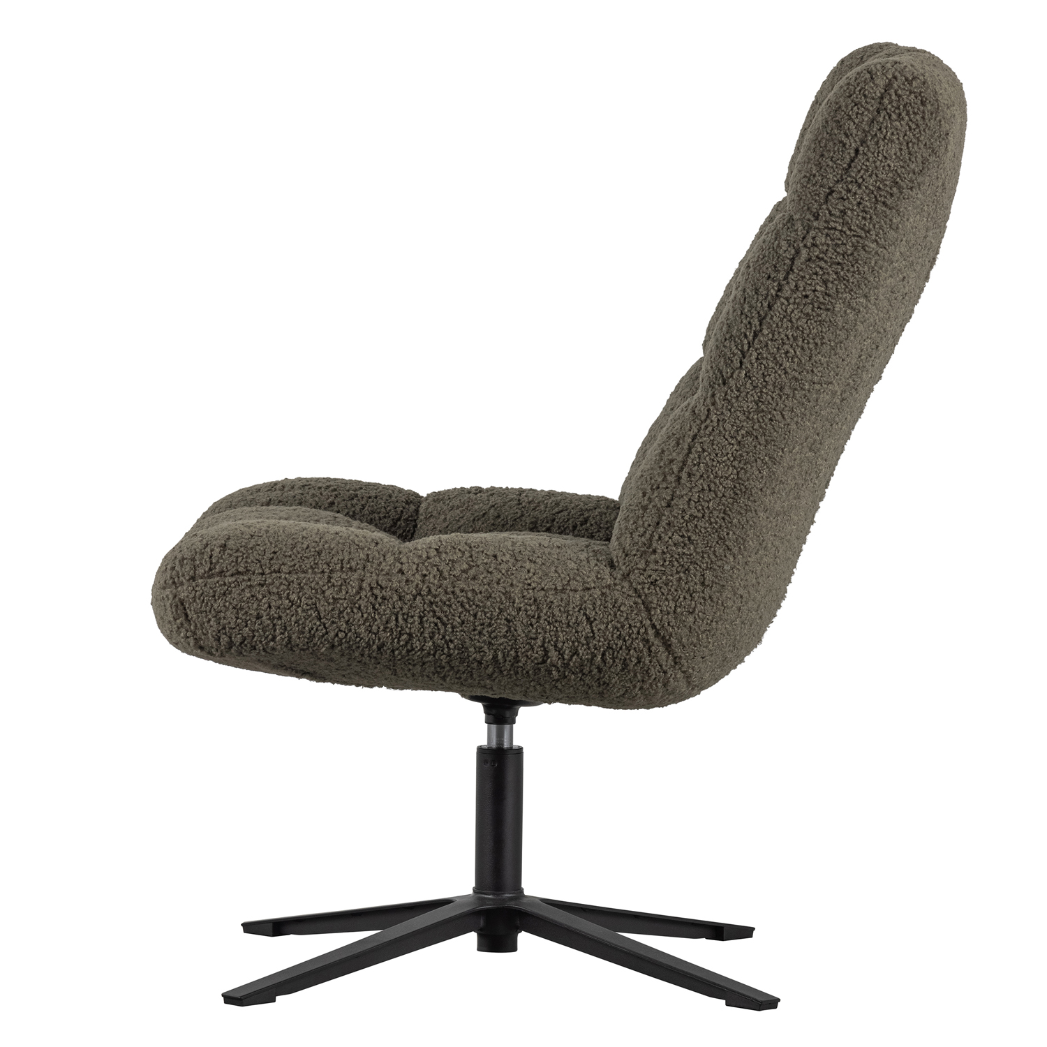 woood Lounge Sessel Job Teddystoff grün Drehsessel