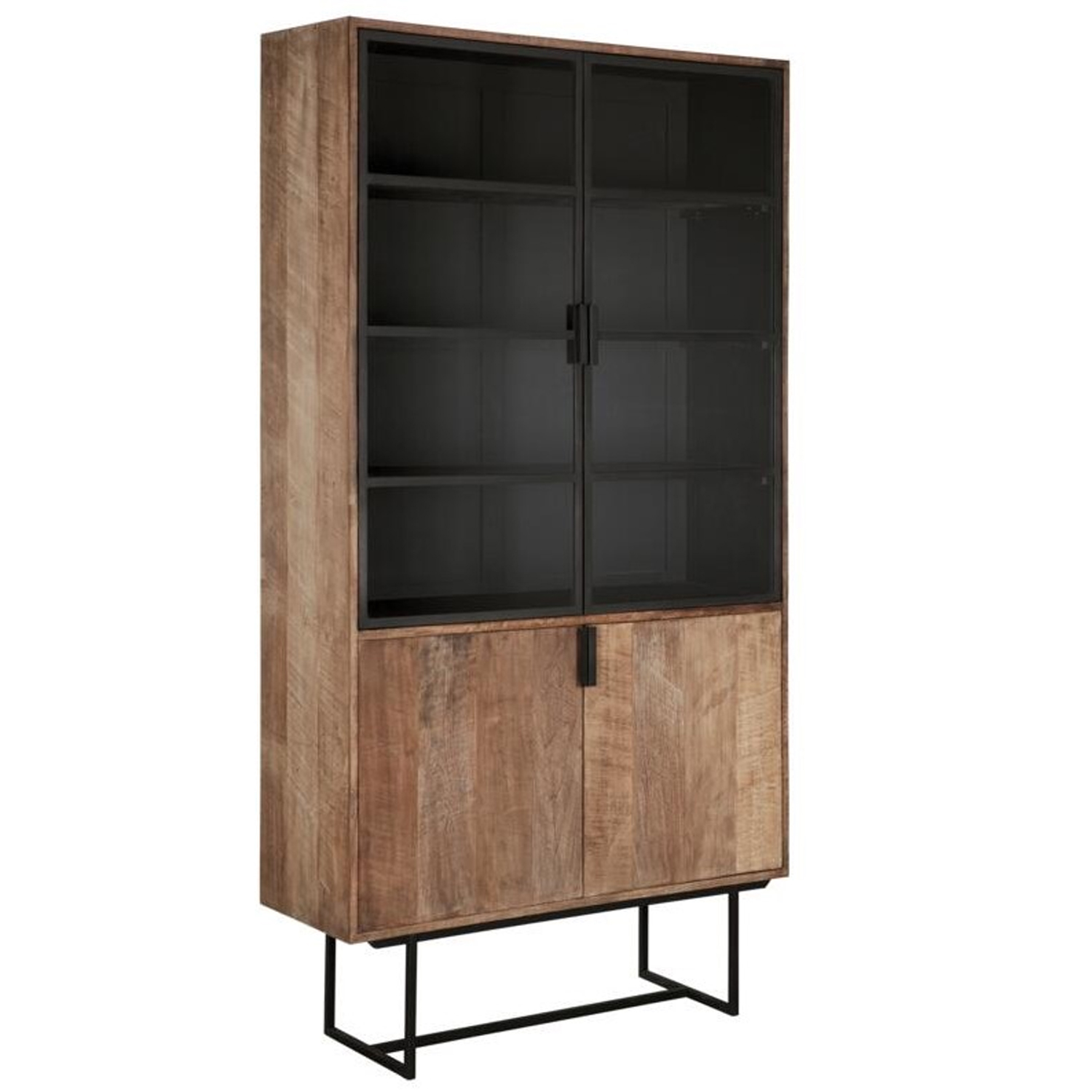DTP HOME Vitrinenschrank Odeon Vitrine Teakholz Metall