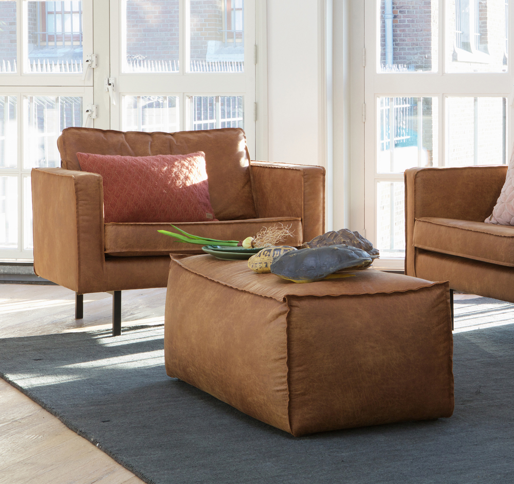 Sessel RODEO recyceltes Leder cognac