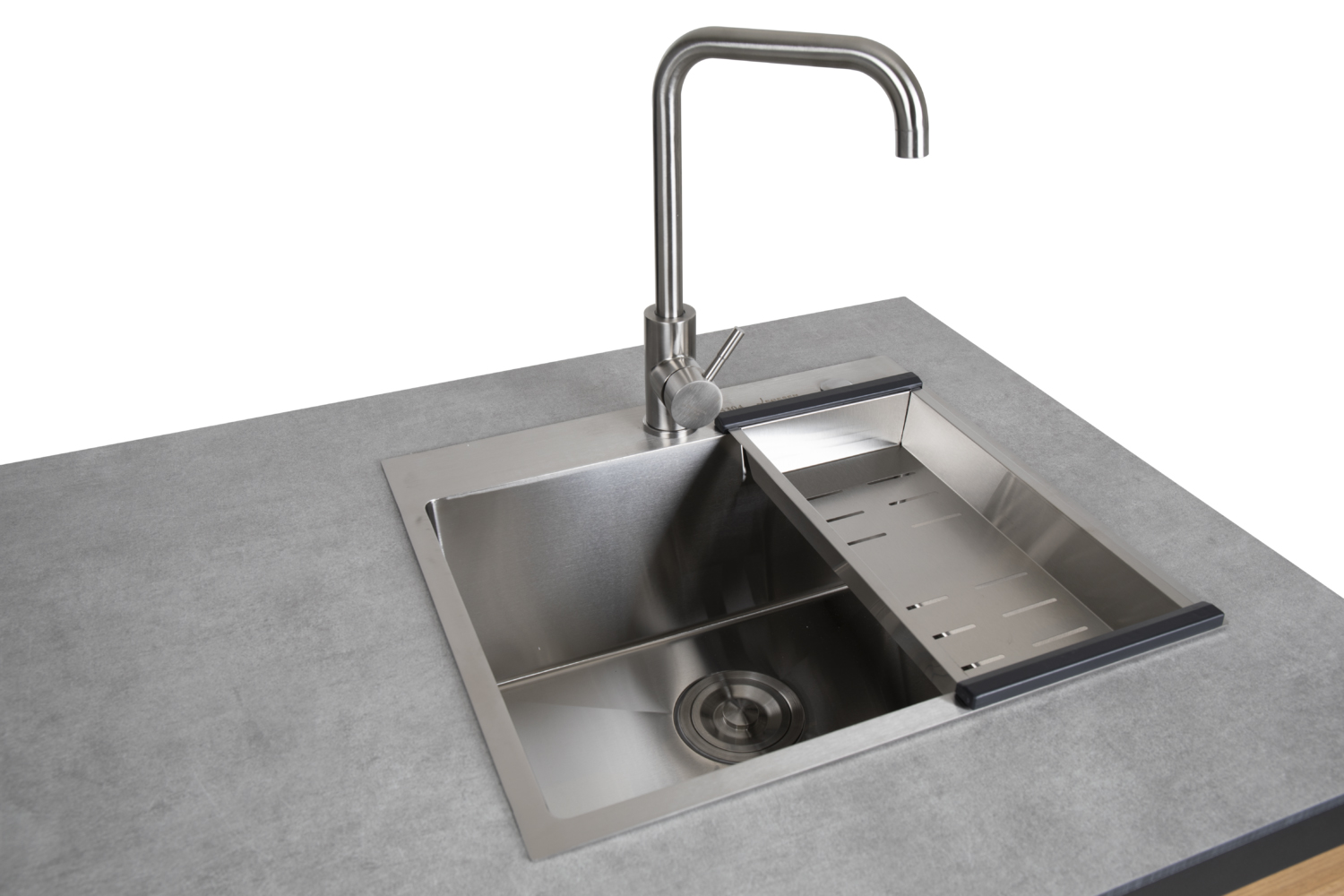 Fornax Außenküche komplett Eckelement + Grilleinsatz + Spüle + Endstück