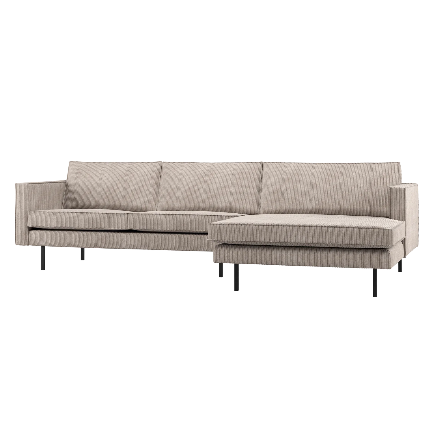 Ecksofa Rodeo Ripstoff dunkelsand Recamiere rechts