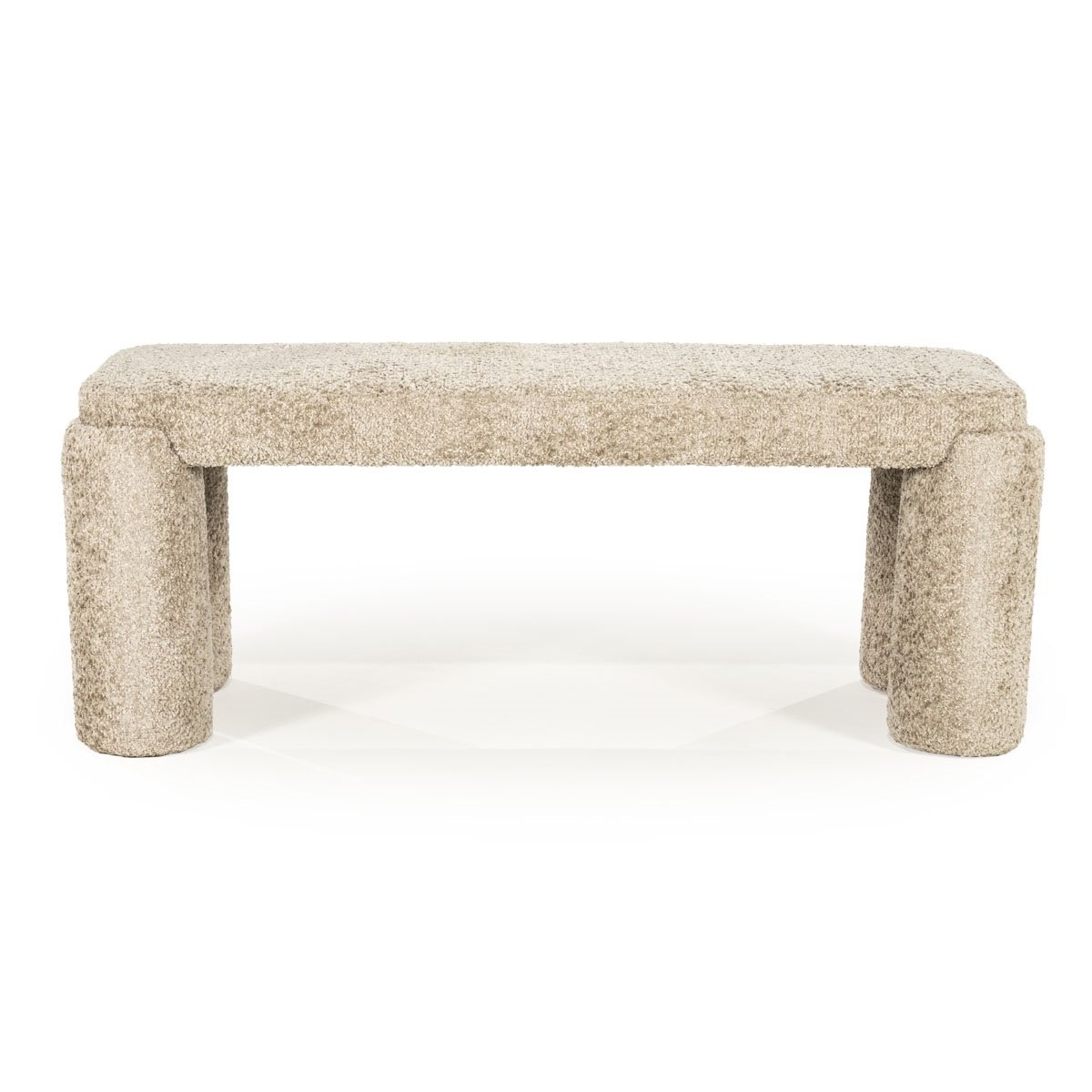 Bank Hocker Omla 119 cm Stoff taupe Sitzbank Esstischbank