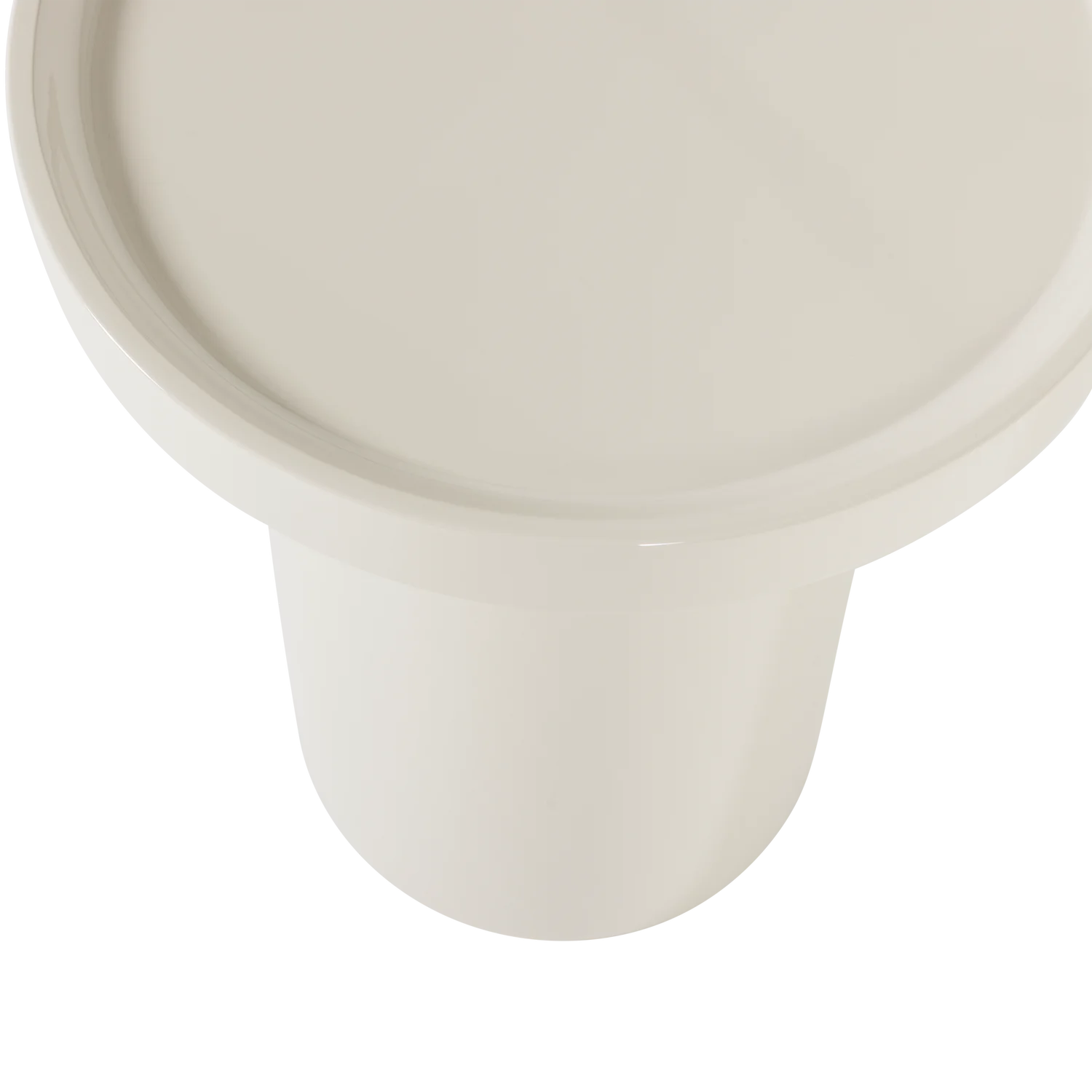 Beistelltisch VELUNA Ø 40 cm MDF hochglanz sandfarben