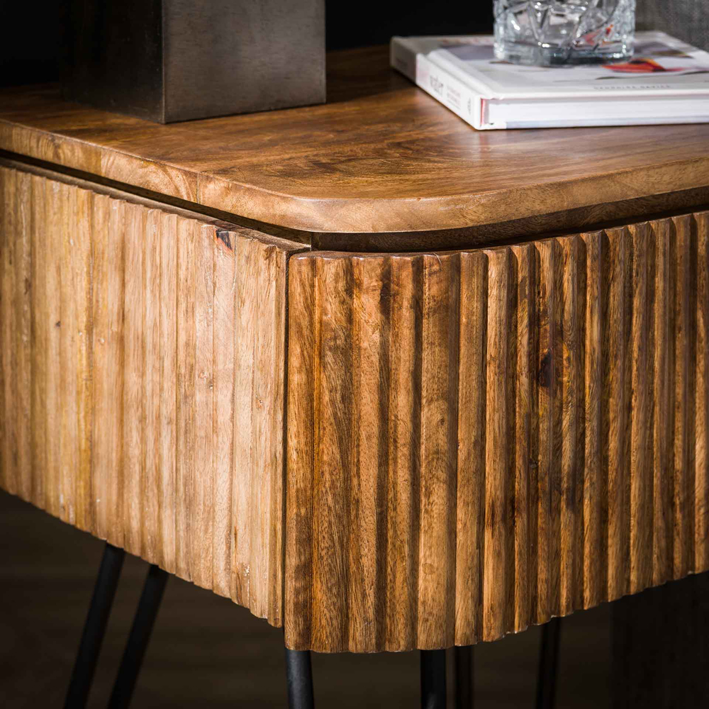 Nachttisch SWELL 1 Schublade Mangoholz Höhe 60 cm