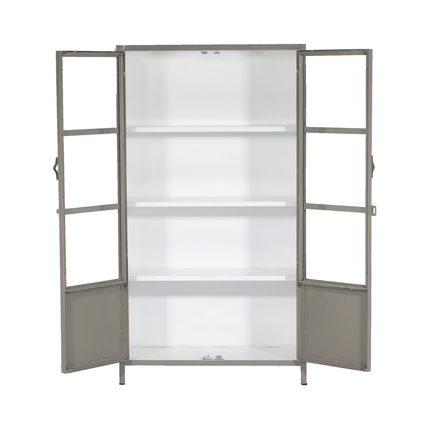 Vitrine LARS H 180 cm Metall weiß grau
