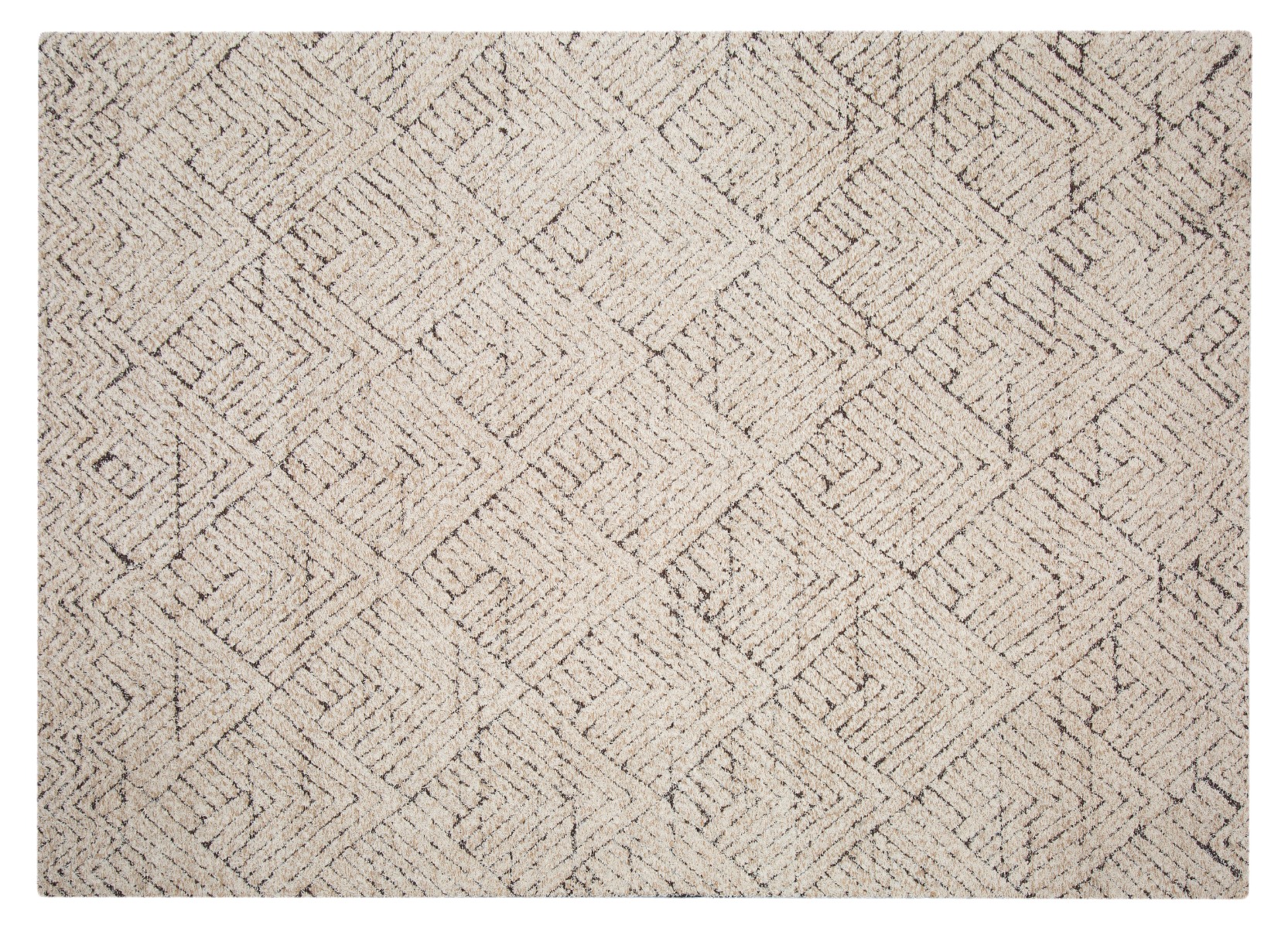 Vintage Teppich Eline 170 x 240 cm Baumwolle beige mit Muster Carpet