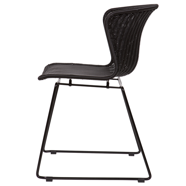 2er Set Esszimmerstuhl WINGS schwarz Stuhl Kunstrattan