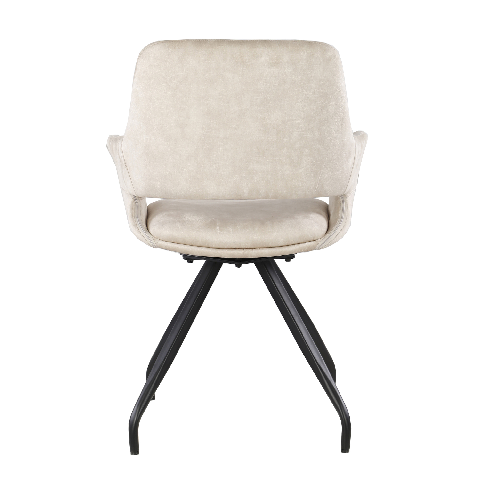 Esszimmerstuhl Capp Drehstuhl Stuhl mit Armlehnen Stoff Samt Beige