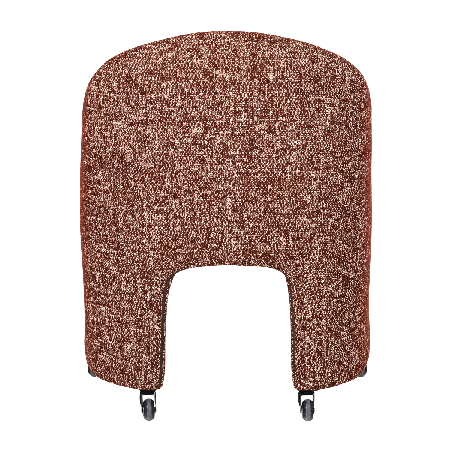 Armlehnstuhl CORDO auf Rollen Melange Stoff rostbraun