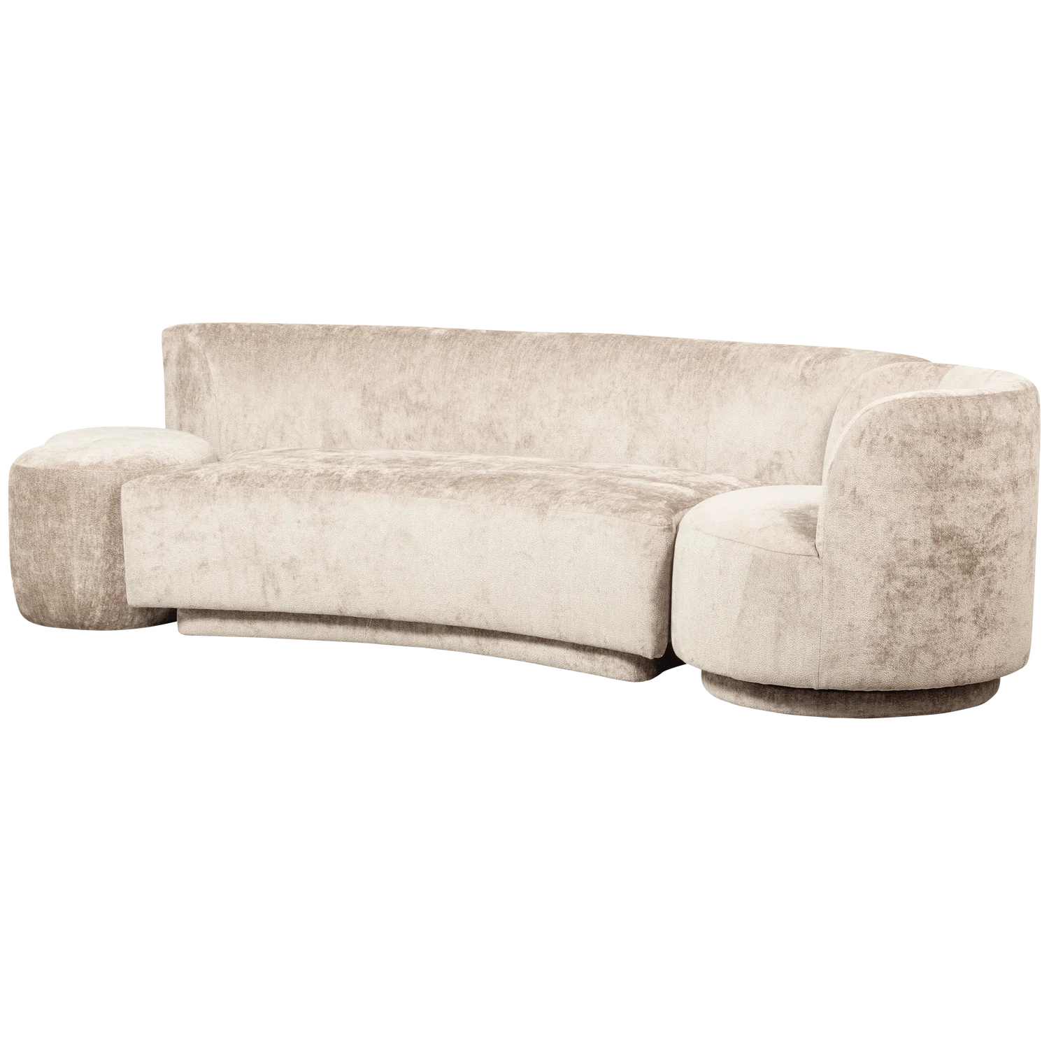 Couchgarnitur COMBI-POPULAR Sofa & modular Sessel Hocker Chenille natur