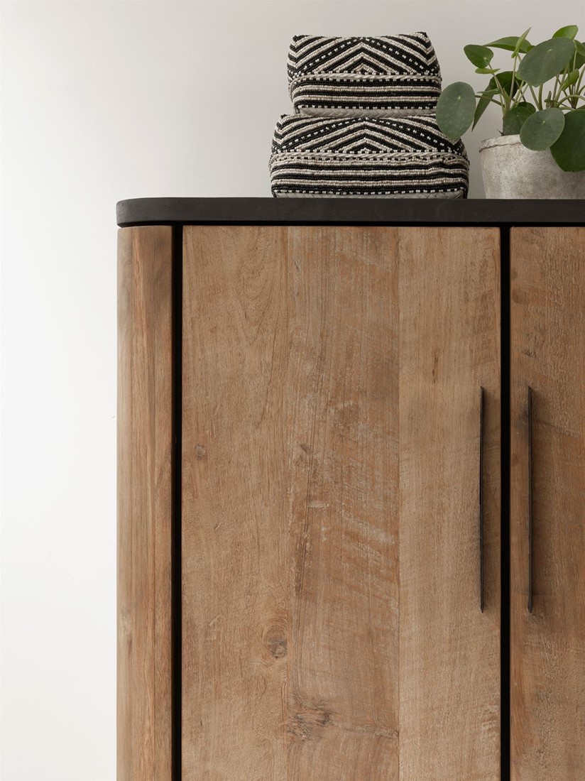 Highboard Soho H 130 cm recyceltes Teakholz Mortex Schrank