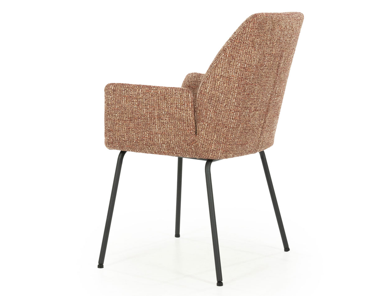 Esszimmer Stuhl Indy Vierfußstuhl Metall Stoff rot