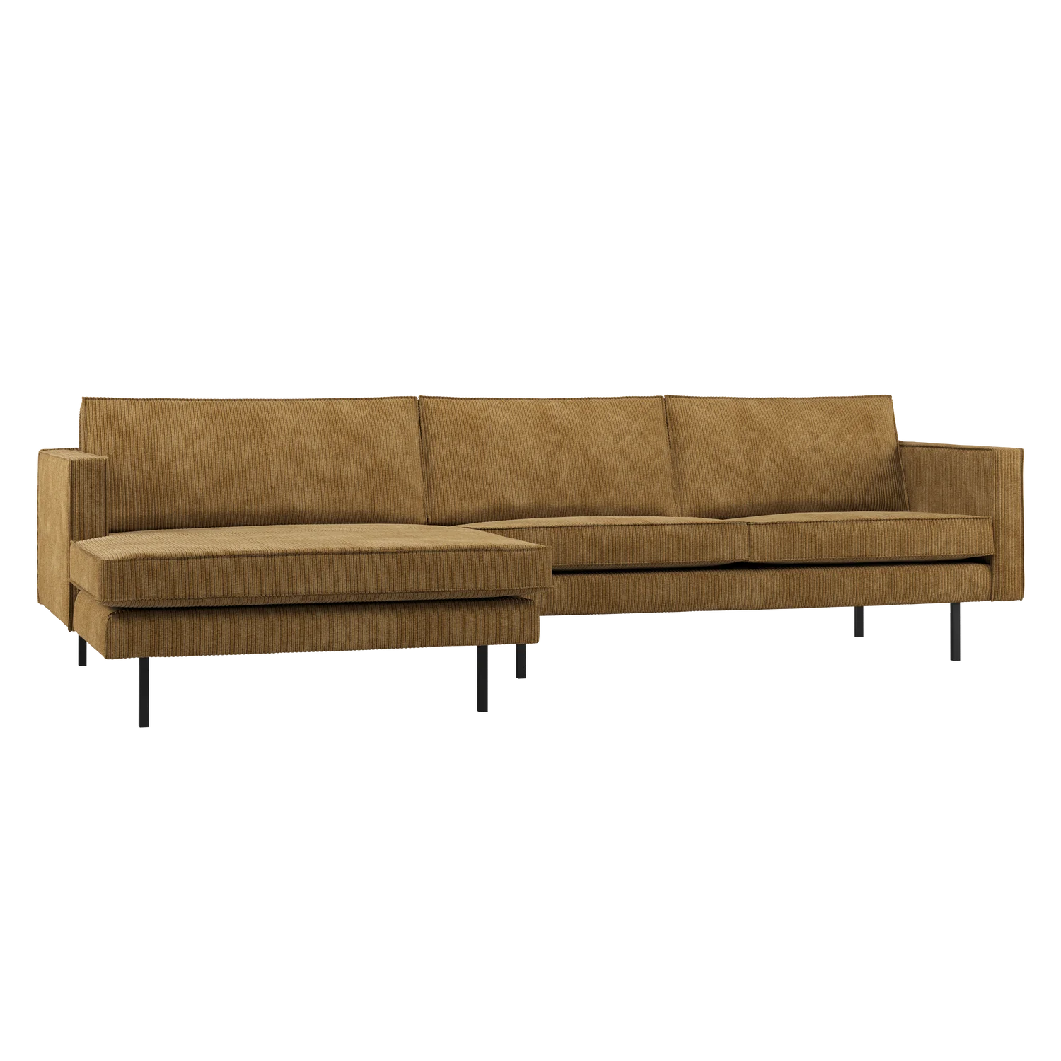 Ecksofa Rodeo Ripstoff honiggelb Recamiere links