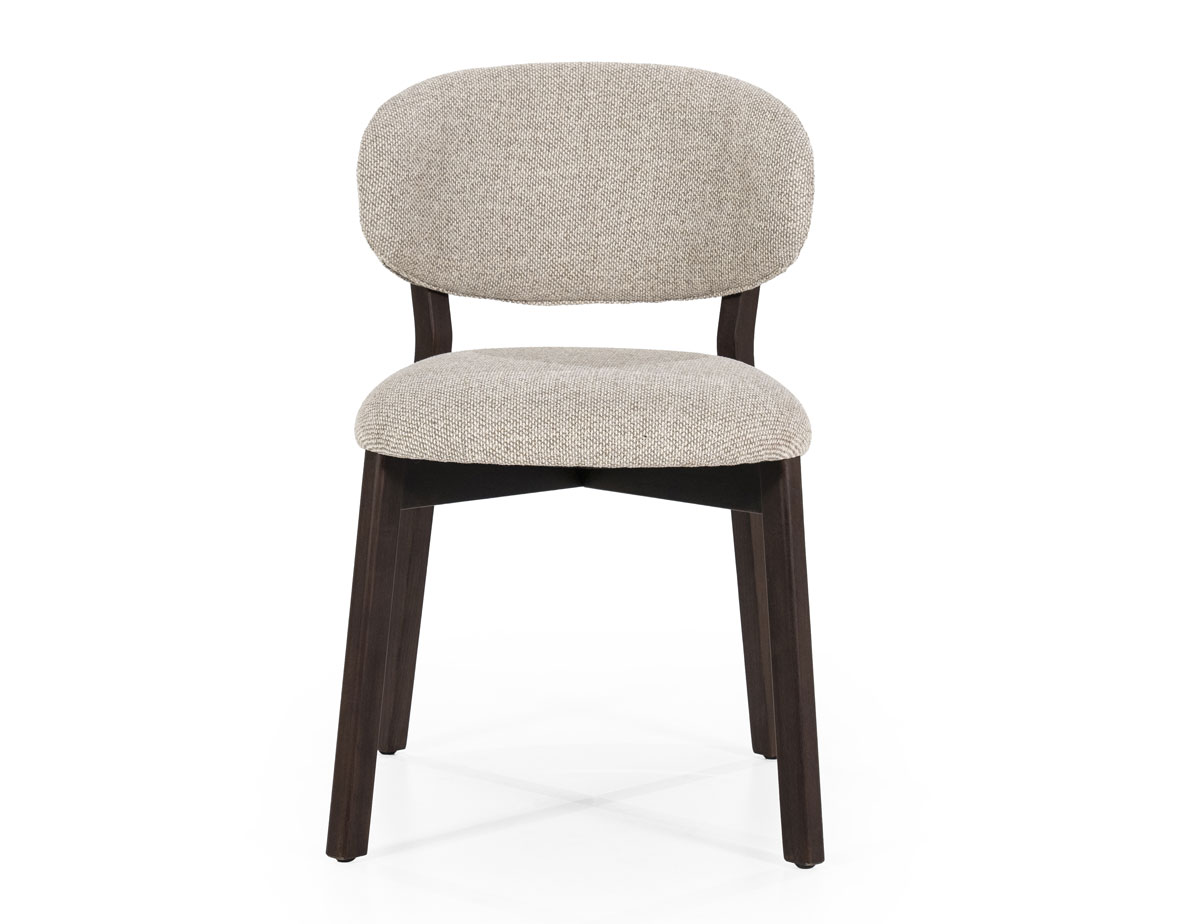 Esszimmer Stuhl Mikky Eiche Holz Stoff taupe