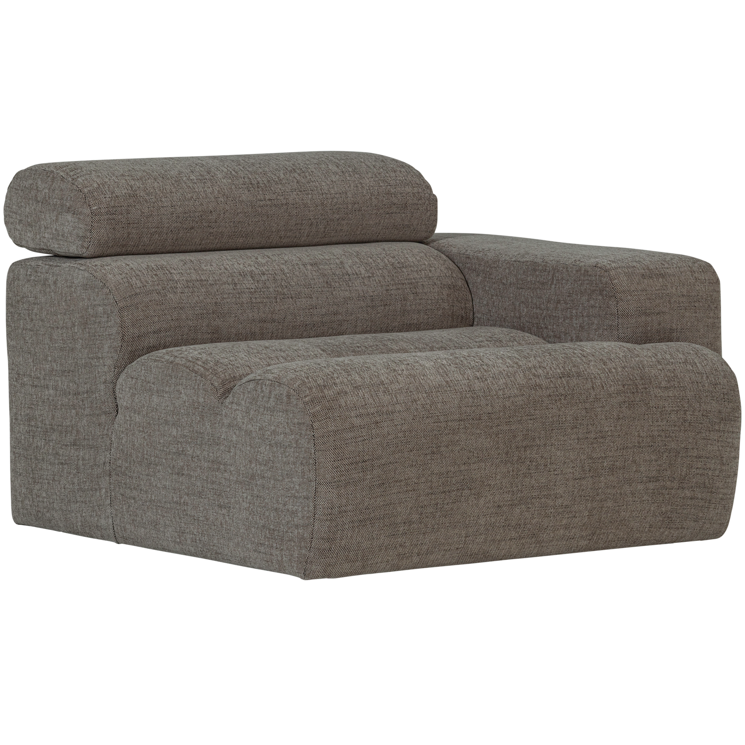 Sofaelement NOVI mit Armlehne rechts Element Webstoff grau melange