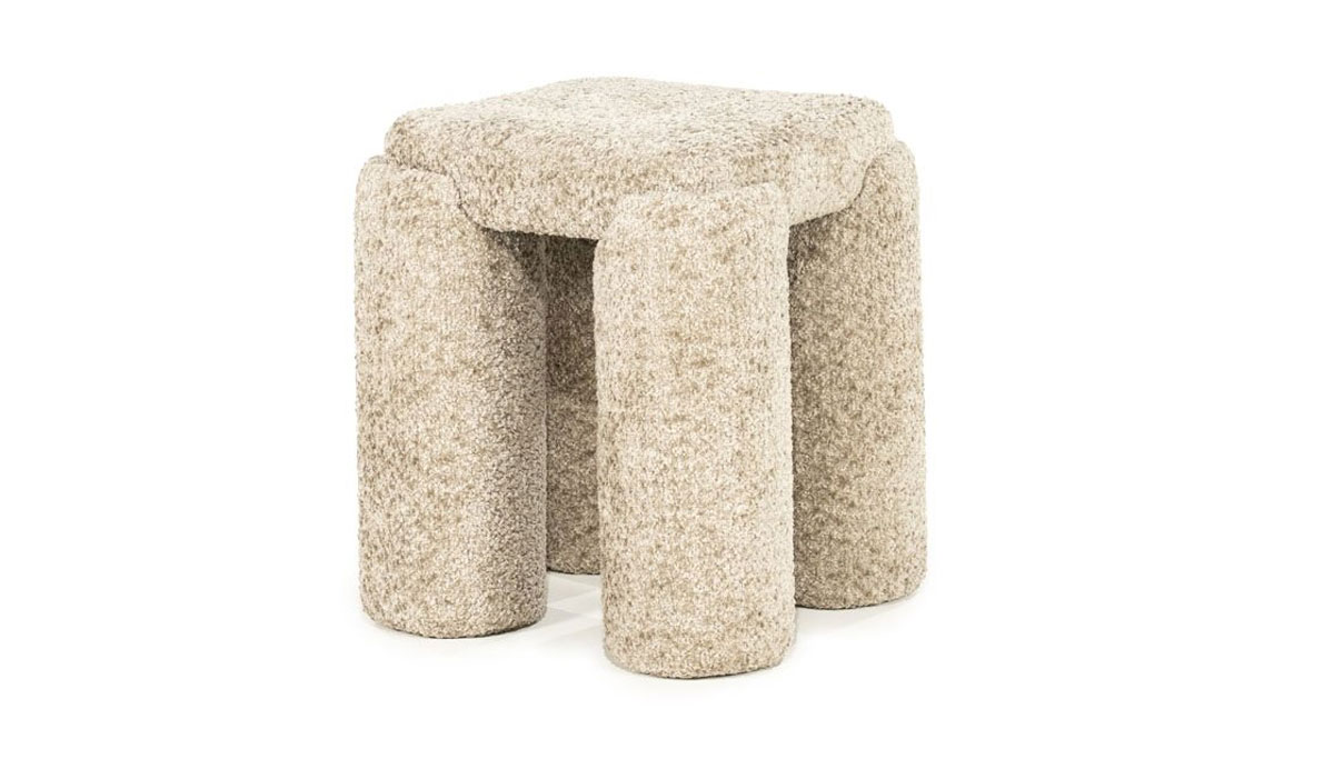 Pouf Omla H 47 cm beige Hocker Sitzhocker