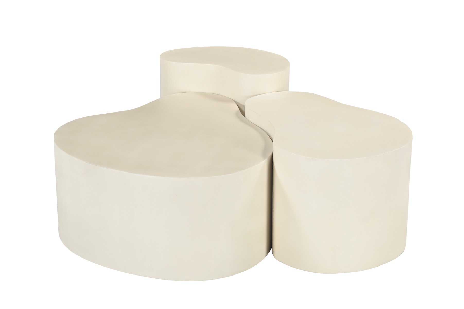 Couchtisch Sandy organisch 70 cm Beton cremeweiß Sofatisch