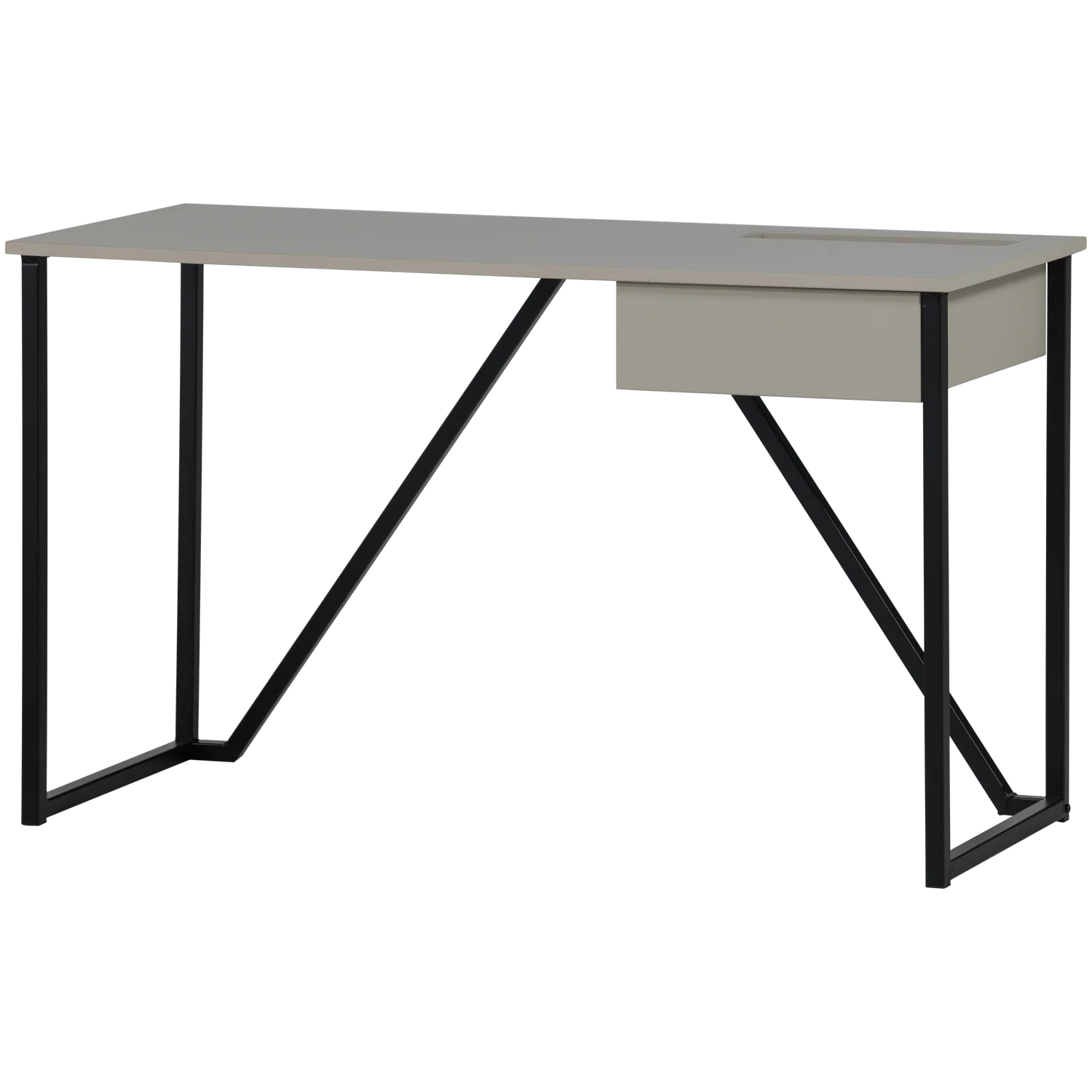Schreibtisch NEW JULIUS Kiefernholz staubgrau Metallgestell