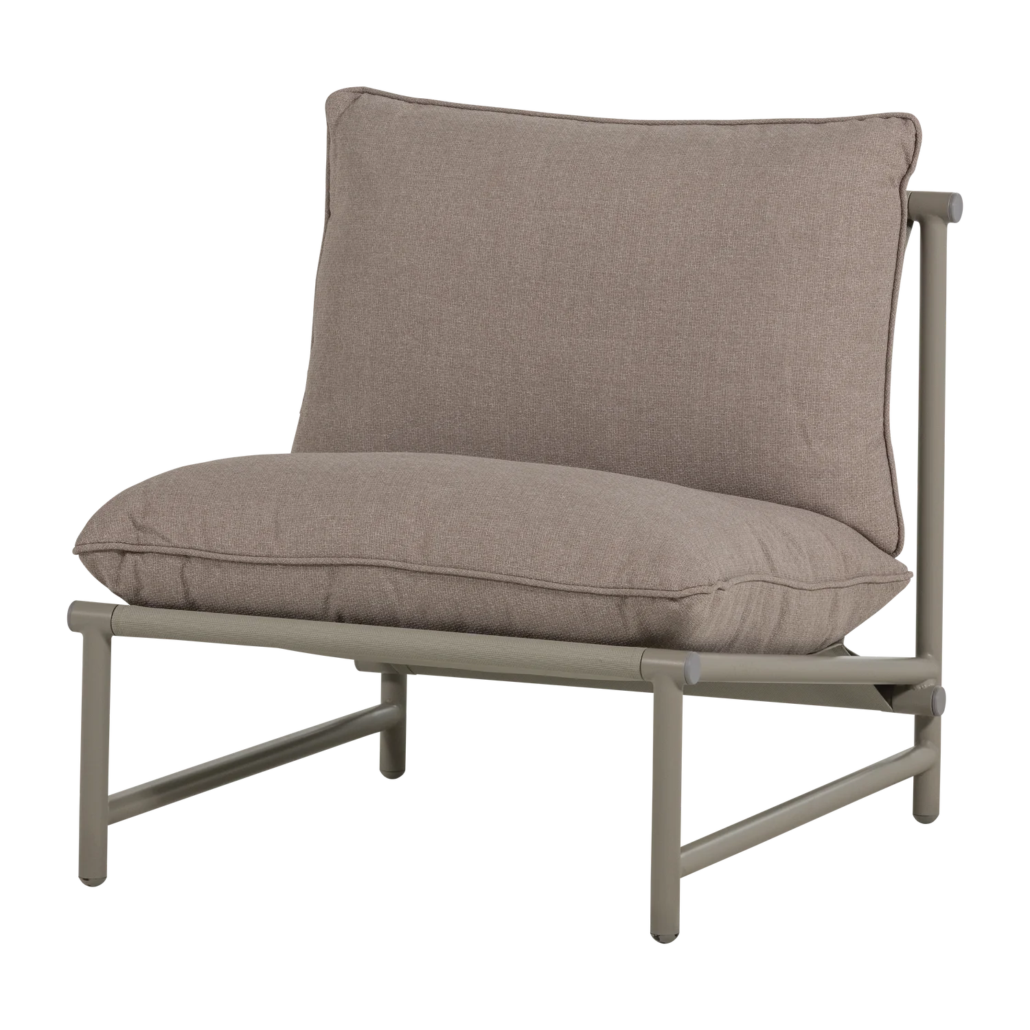 Outdoor Lounge Sessel ELVO Aluminium Olefinbezug sandfarben Gartensessel