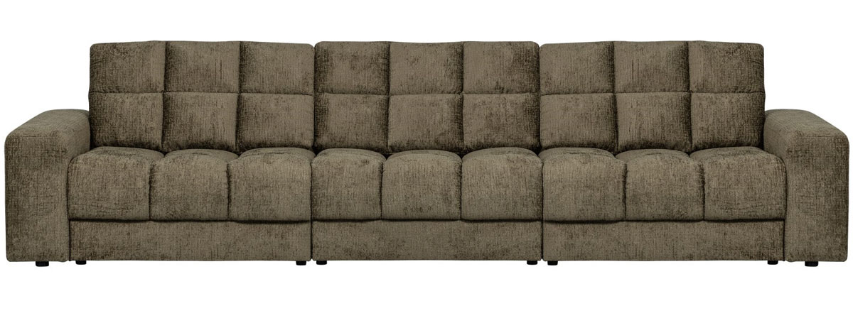 woood 3 Sitzer Sofa SECOND DATE Struktur Samt bonsai