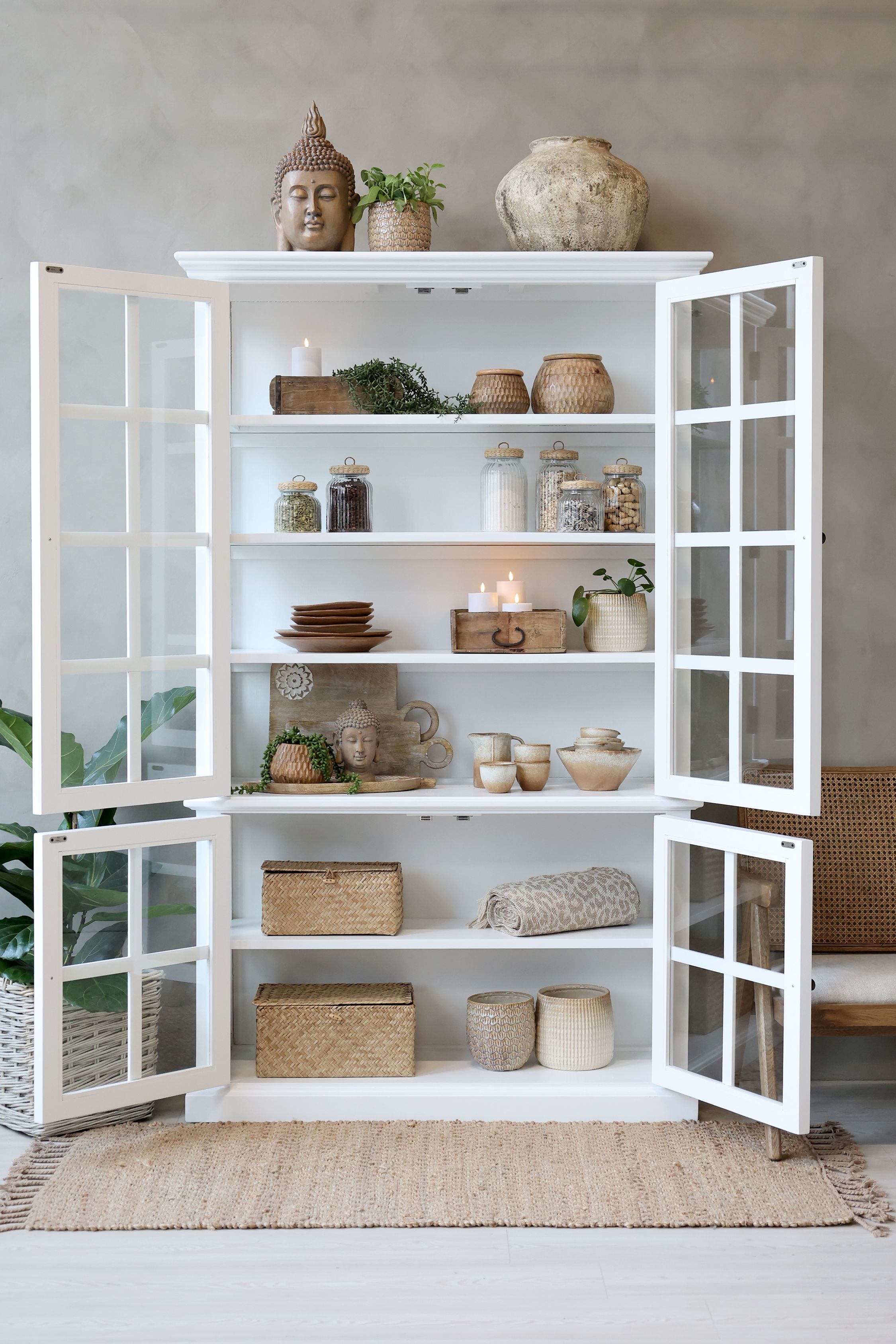 Vitrine Marseille Glasvitrine weiss