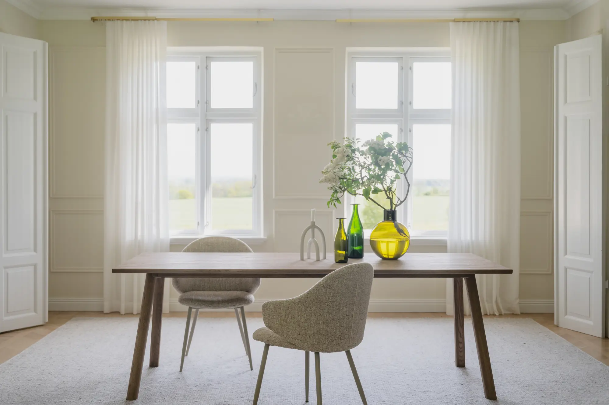 Esstisch LAPPERON 220 x 95 cm Eiche sand verlängerbar 310 cm