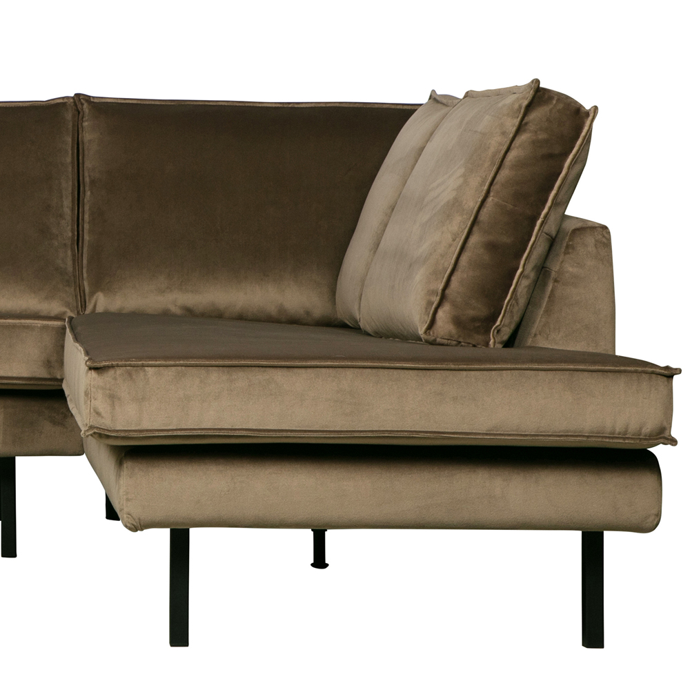 Ecksofa Rodeo Samt taupe Longchair rechts