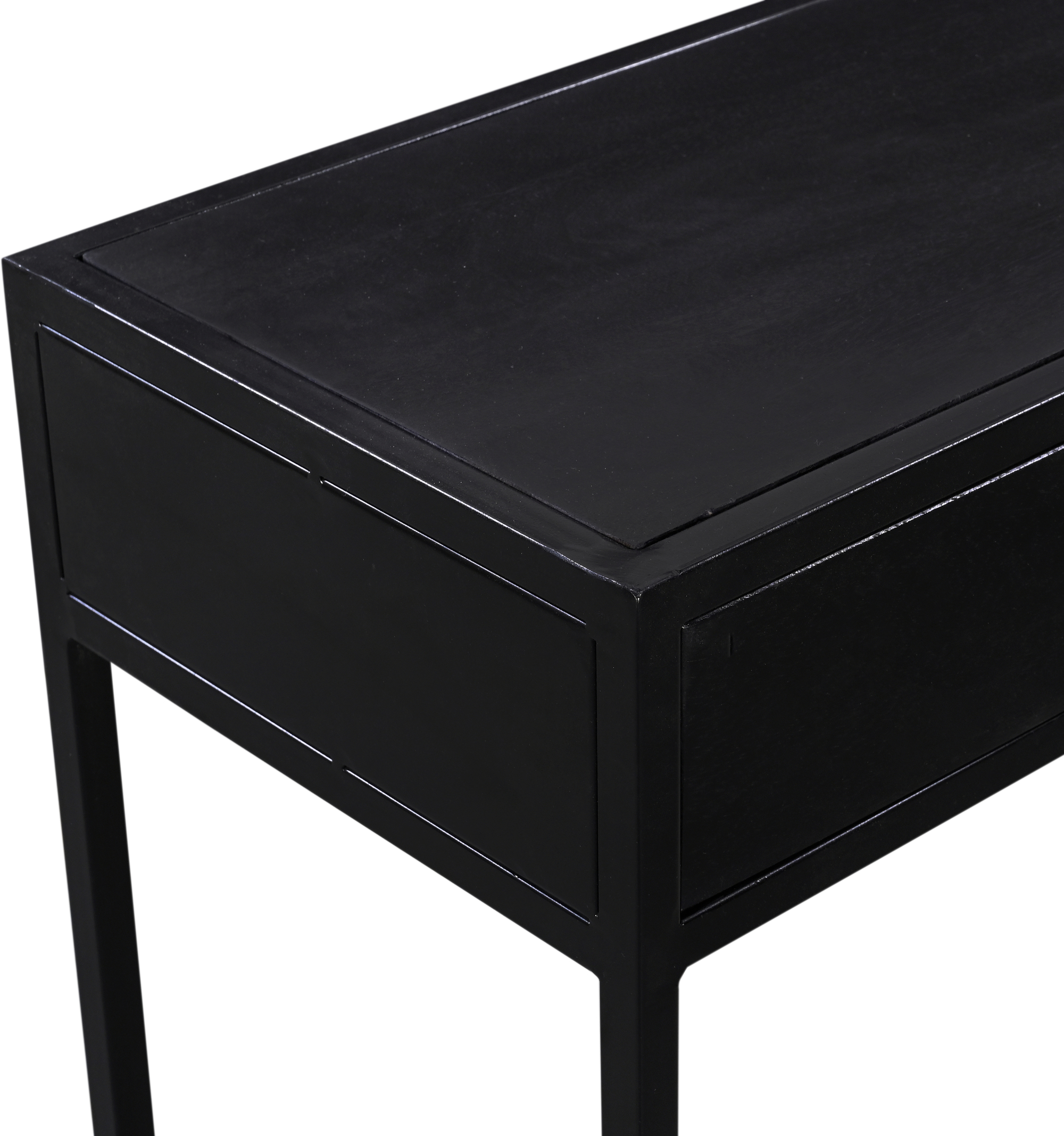 Konsolentisch Kala 120 x 35 cm Mangoholz Metall schwarz Anstelltisch