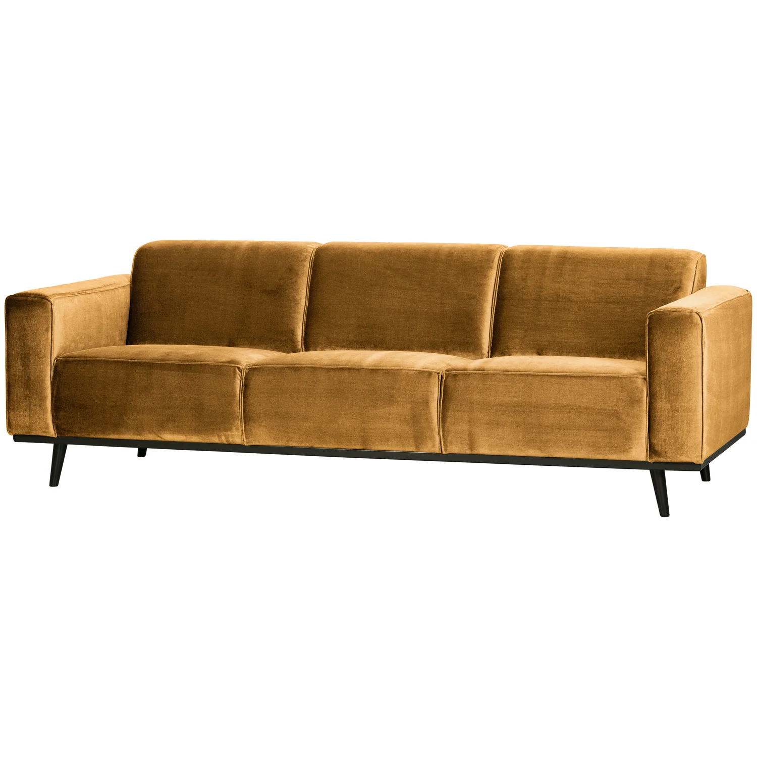 3 Sitzer Sofa STATEMENT Samt honiggelb Couch Garnitur Couchgarnitur