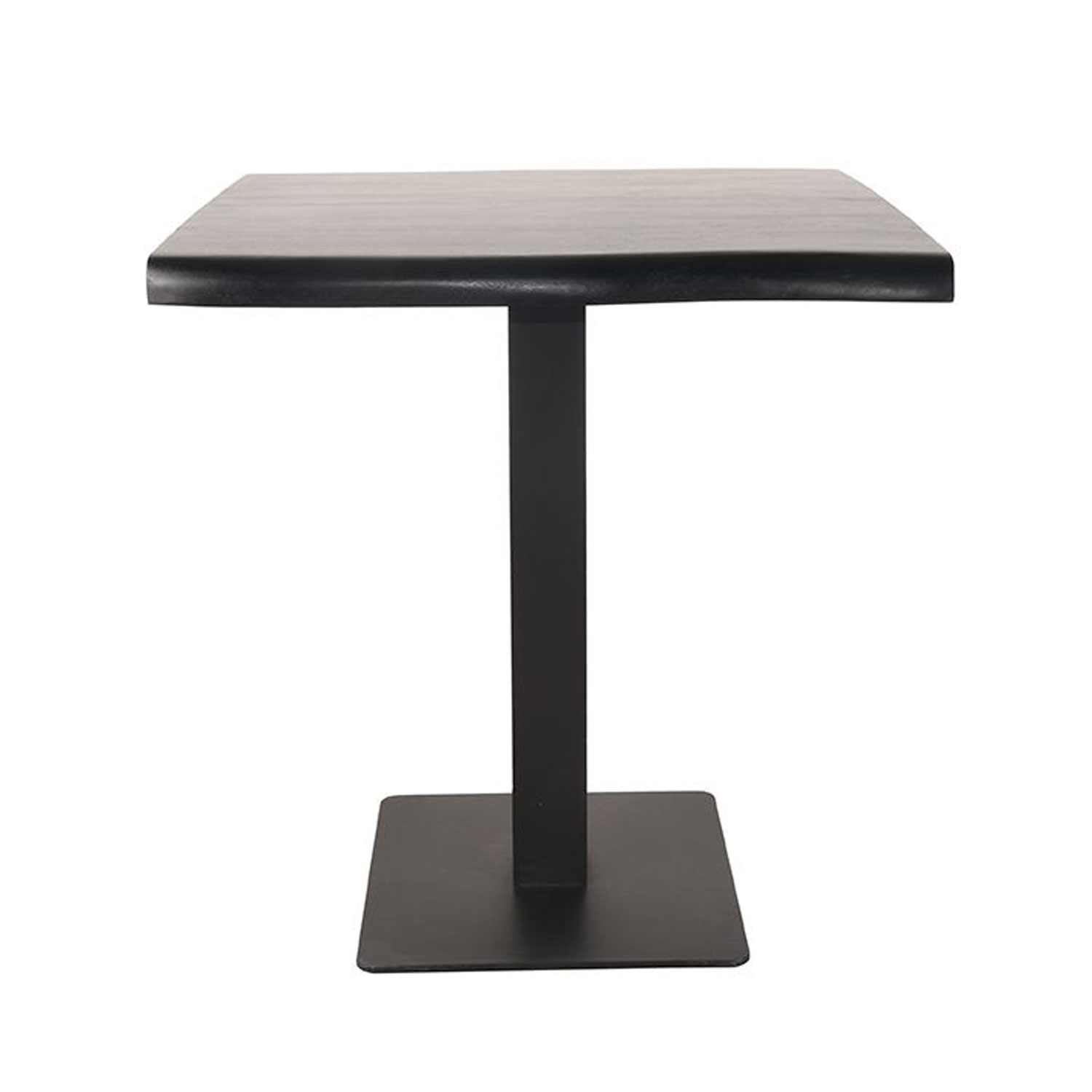 Esstisch Bistrotisch 70 x 70 cm Mangoholz Baumkante schwarz