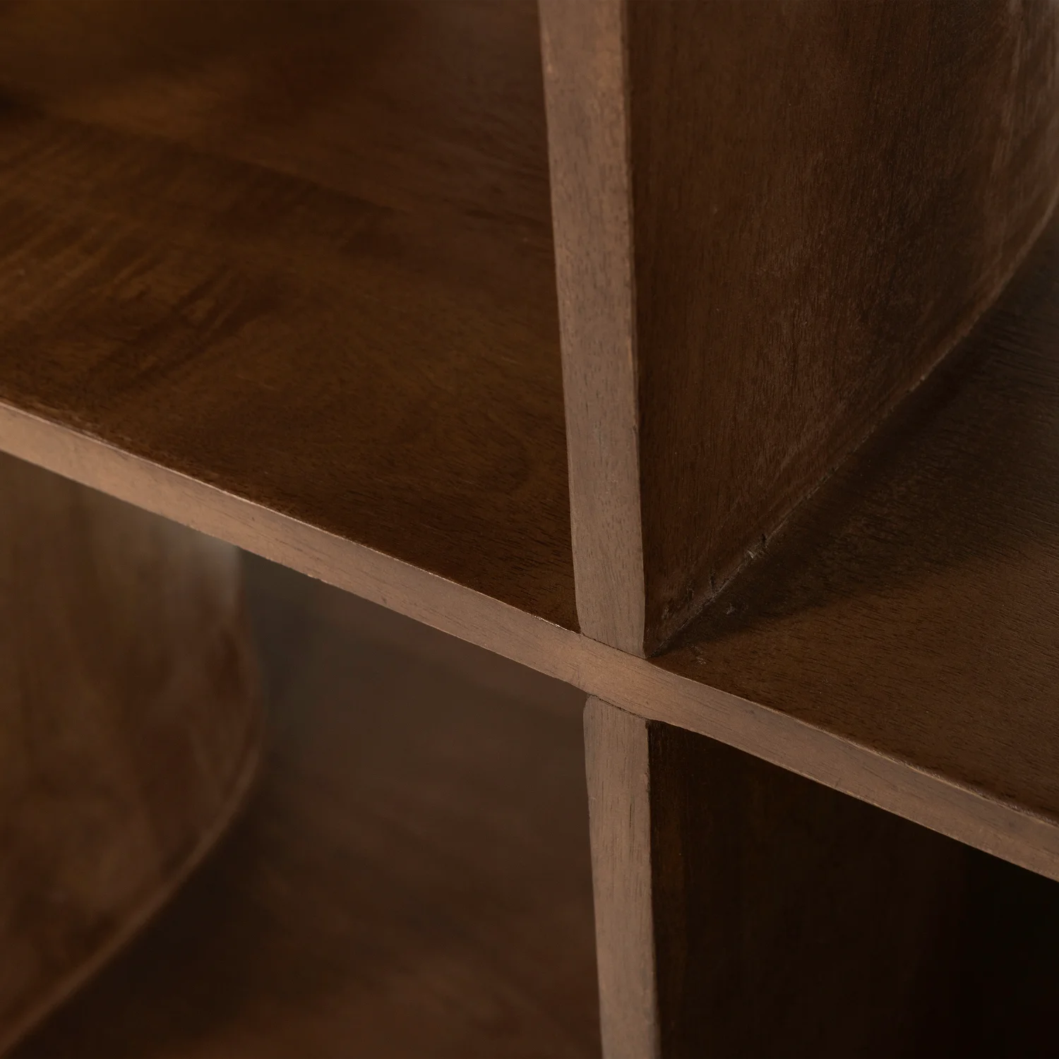 Bücherregal Regal SINNE offen H 180 cm Mangoholz dunkelbraun