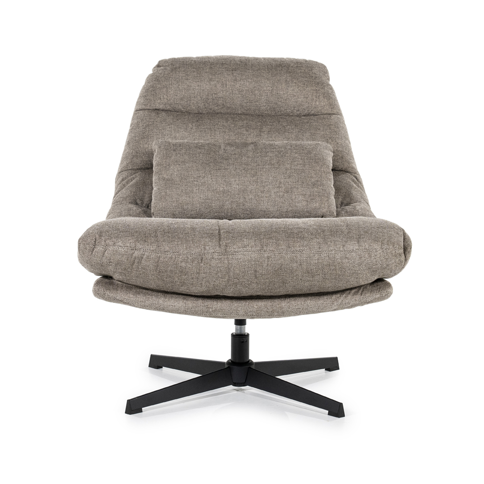 Sessel CONCIL drehbar mit Kissen Stoff braun