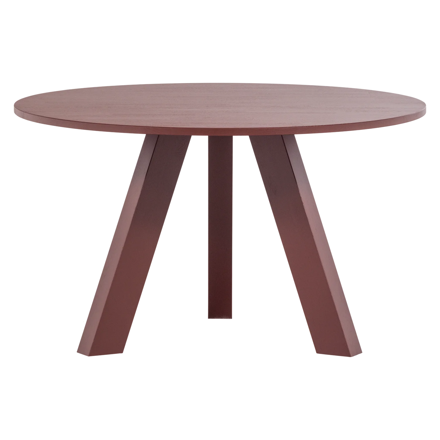 Esstisch RHONDA rund Ø 129 cm Eiche burgunderrot Tisch