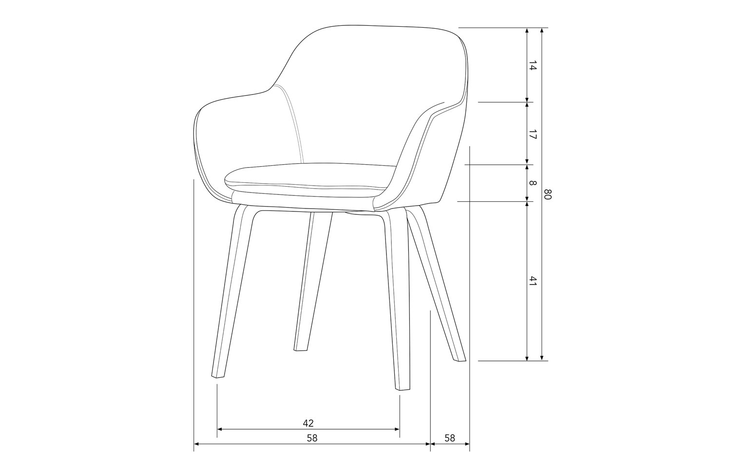 2er Set Esszimmerstuhl Base Samt Melange sandfarben