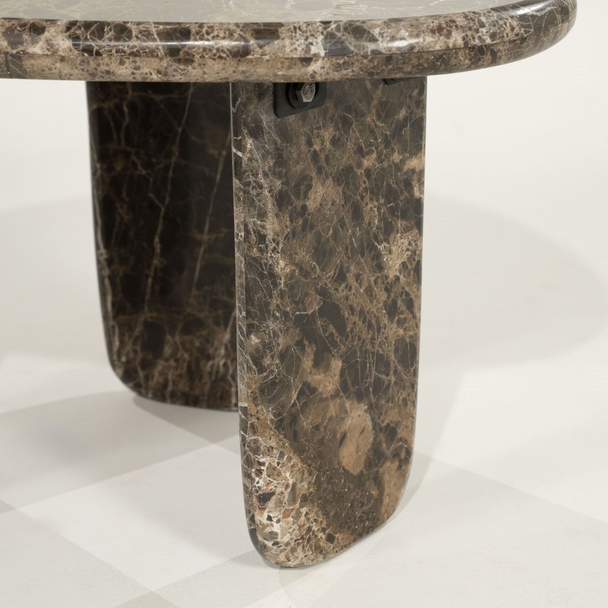 Couchtisch Devin 65,5 x 56,5 cm Emperador Marmor braun schwarz