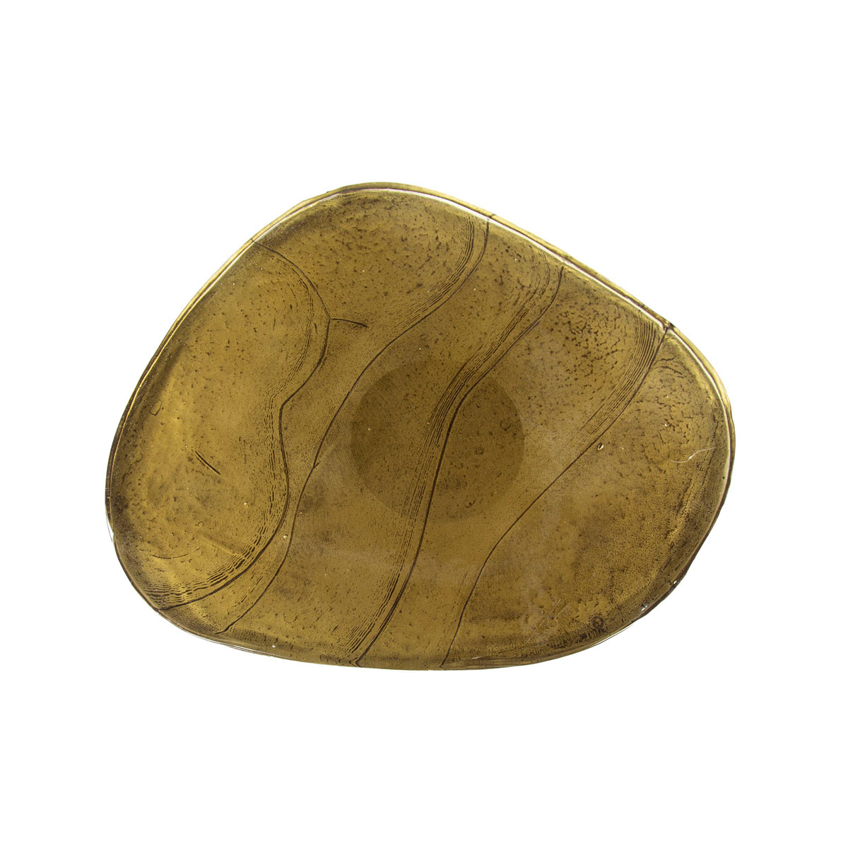 Beistelltisch Ellipse M Metall Glas Gold antik Finish
