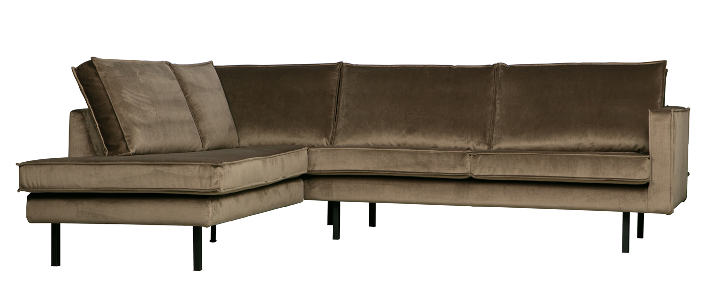 Ecksofa Rodeo Samt taupe Longchair links