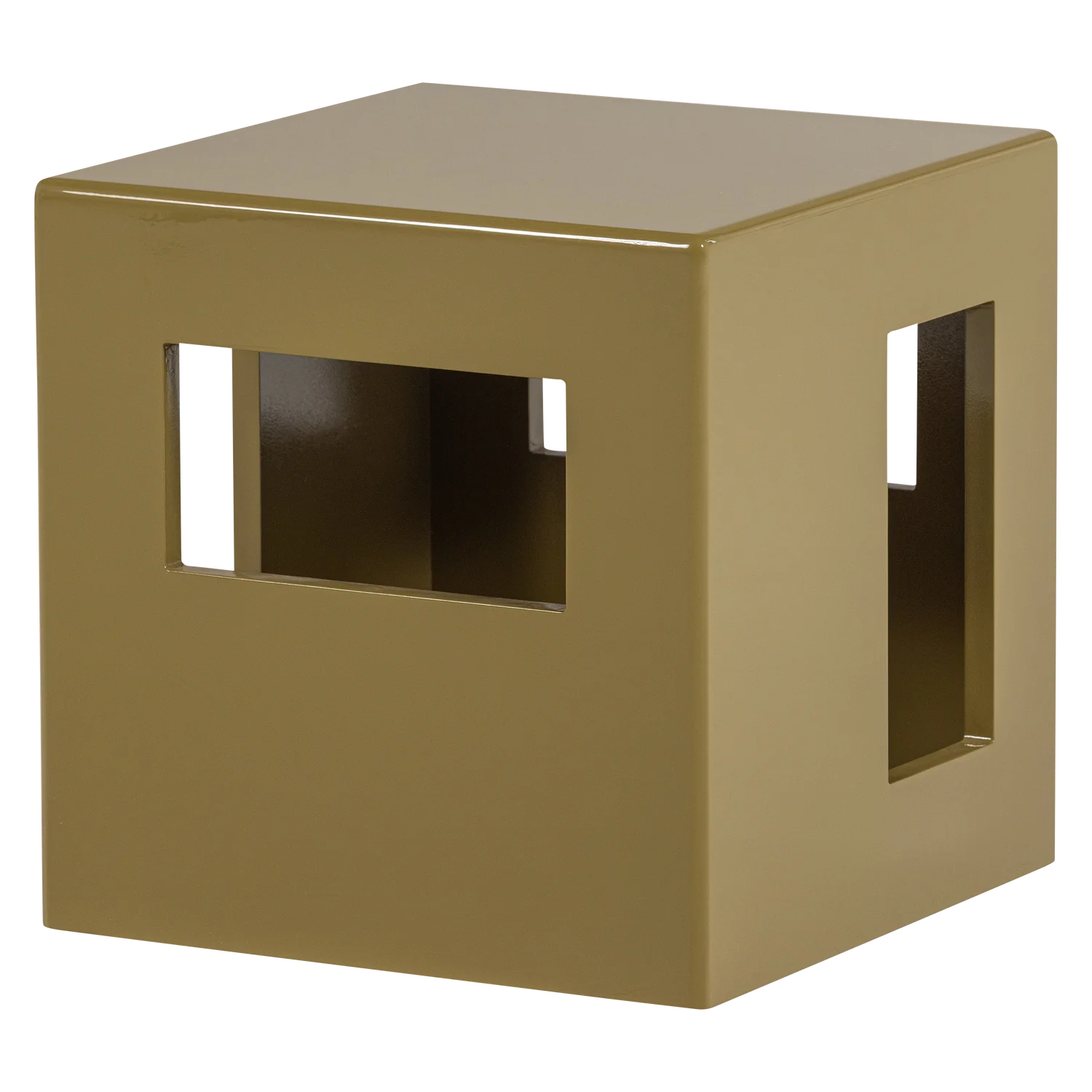 Beistelltisch MODERN 40 x 40 cm MDF hochglanz honiggelb