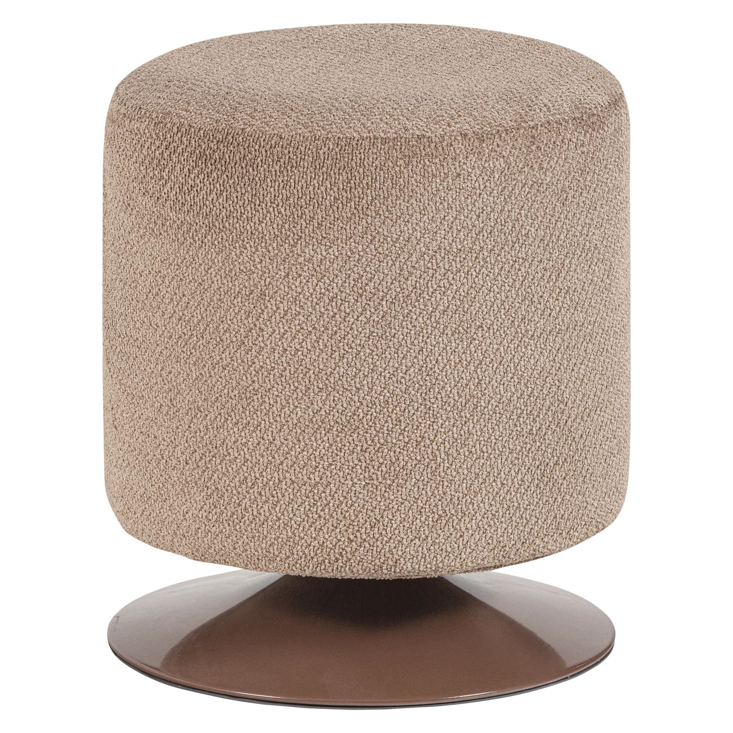 Hocker rund Ø 46 cm ISLEN Drehfunktion Bouclé braun