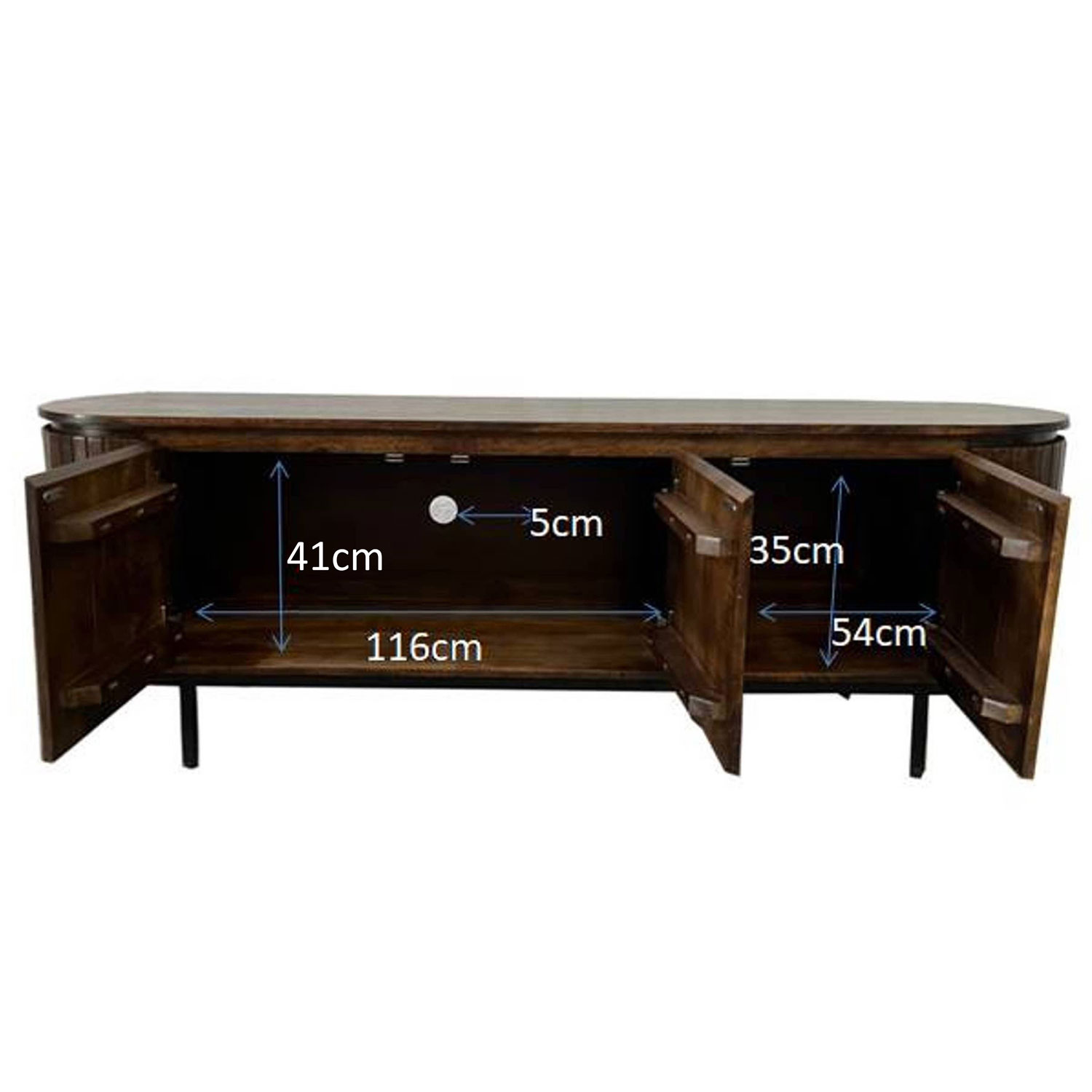 Retro Chic TV Möbel Lowboard Noor B 170 cm wallnussbraun