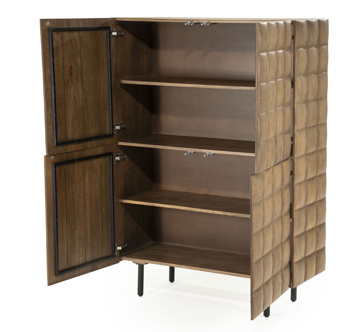 Highboard Felix H 147 cm mit 4 Türen Mango Holz