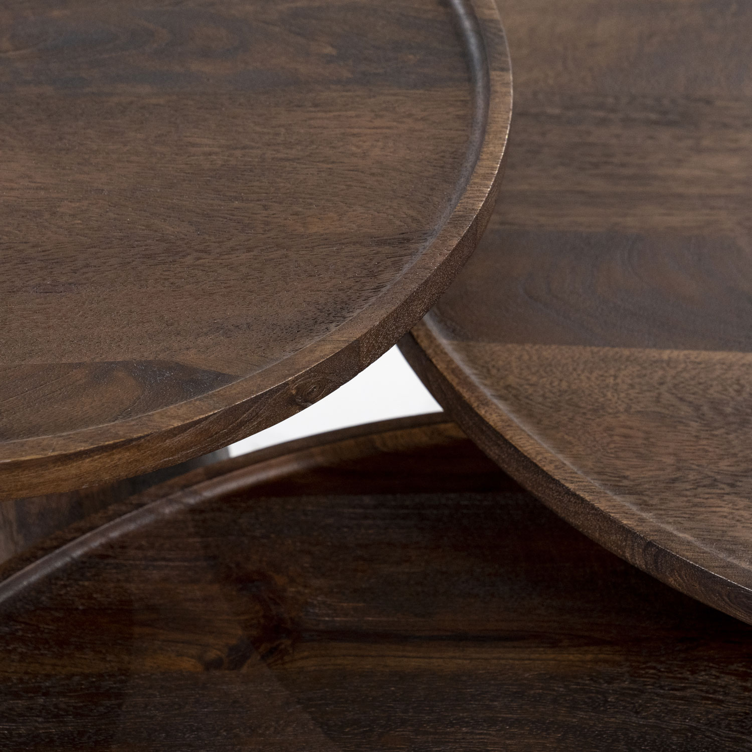 Couchtisch Beistelltisch Ron Ø 46 cm Mangoholz braun